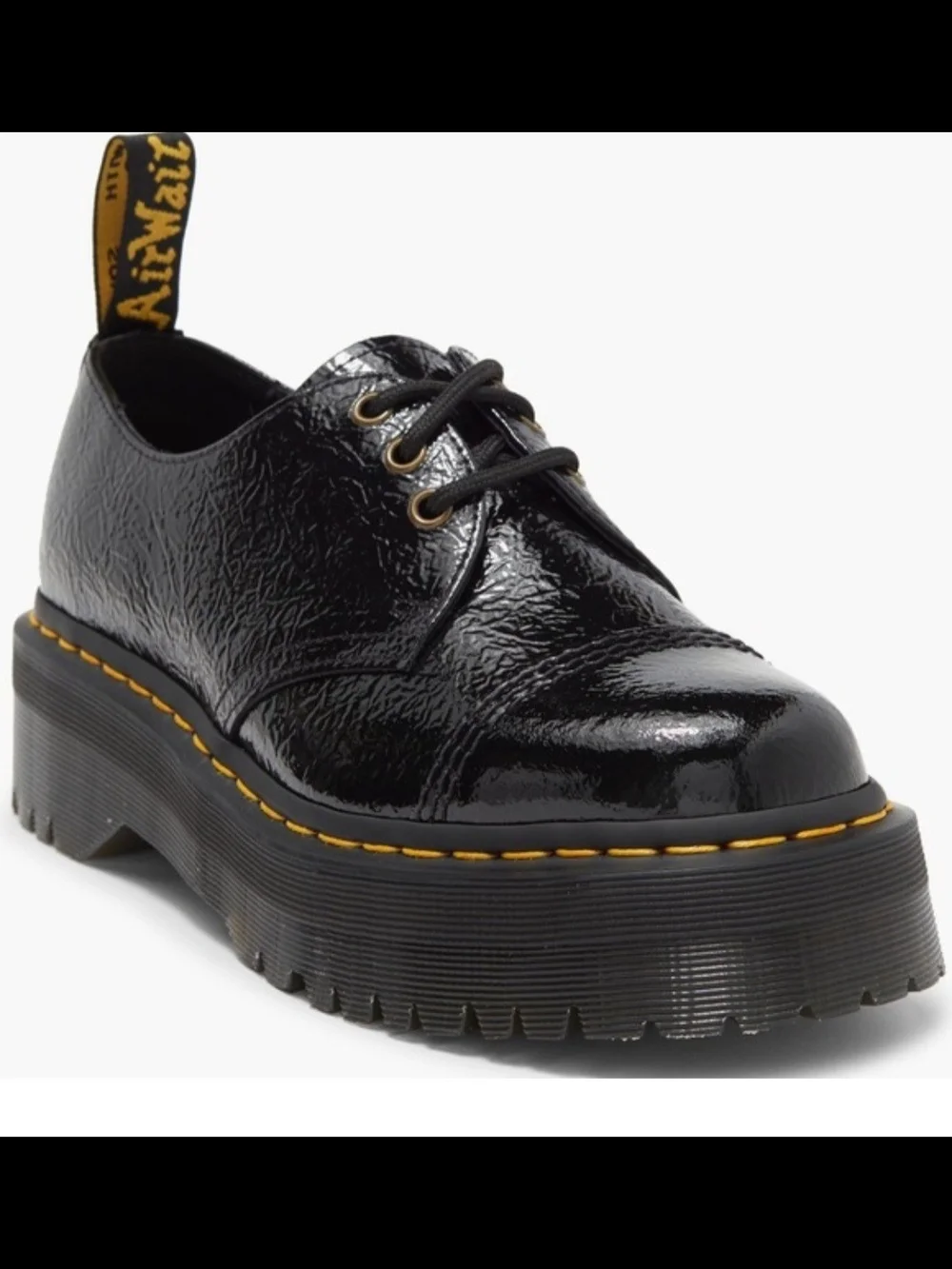 Dr.‎ Martens Black Patent Lace-Up Platform Shoes